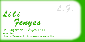 lili fenyes business card