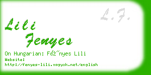 lili fenyes business card